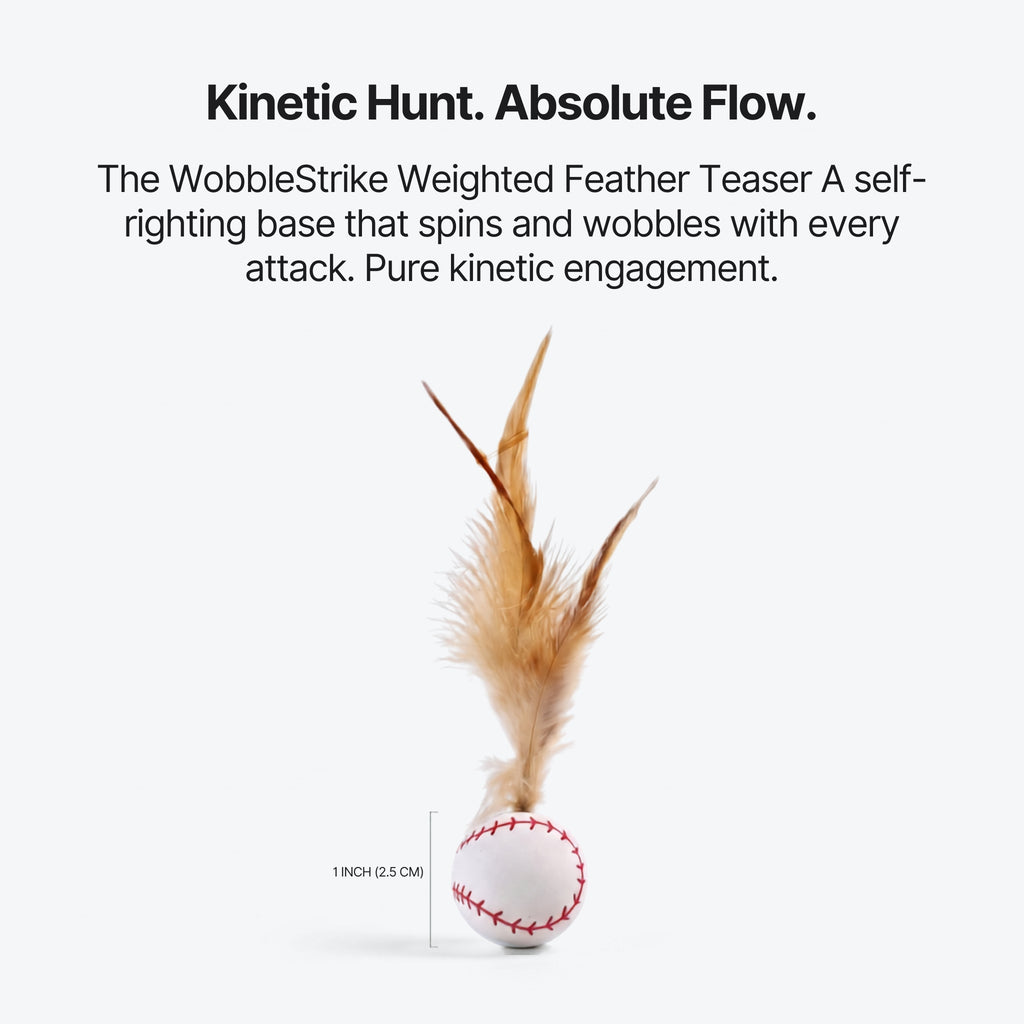 WobbleStrike™ Feather Teaser (2-Pack)  - Kinetic Hunting Toy for Indoor Cats